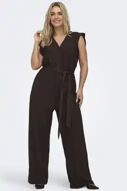 Wehkamp ONLY CARMAKOMA jumpsuit Plus Size - bruin aanbieding