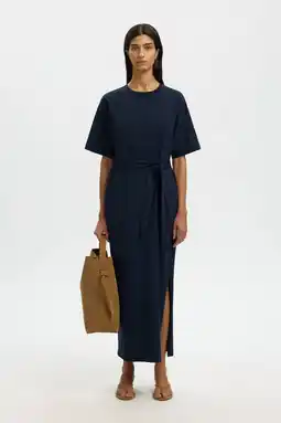 Wehkamp Selected jersey maxi jurk donkerblauw aanbieding