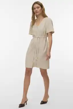 Wehkamp VERO MODA mini jurk beige aanbieding