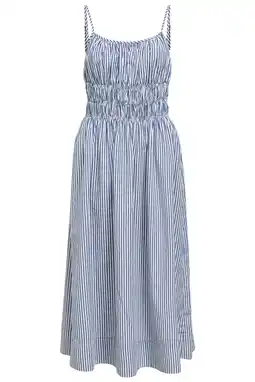 Wehkamp OBJECT gestreepte midi jurk blauw aanbieding