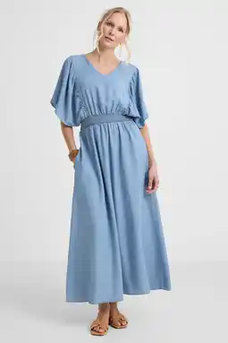Wehkamp Geisha A-lijn jurk blauw aanbieding