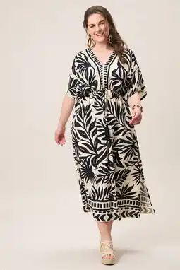 Wehkamp Miss Etam Plus midi jurk zwart aanbieding