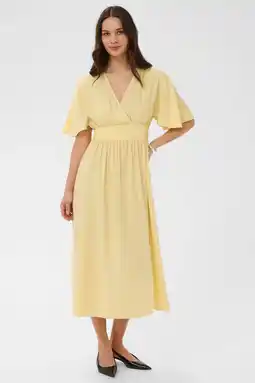 Wehkamp Kaffe midi jurk geel aanbieding
