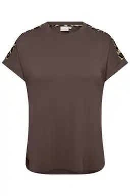 Wehkamp ONLY CARMAKOMA regular fit T-shirt Plus Size - bruin aanbieding