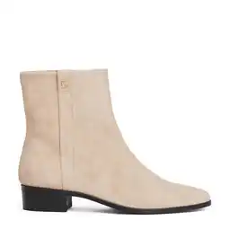Wehkamp Tommy Hilfiger leren enkellaarzen beige aanbieding