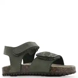 Wehkamp Shoesme leren sandalen donkergroen aanbieding