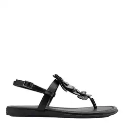 Wehkamp Graceland imitatieleren sandalen met strass steentjes zwart aanbieding