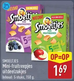 ALDI Smoeltjes Mini-Fruitreepjes Uitdeelzakjes aanbieding