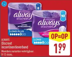 ALDI Always Discreet Incontinentieverband aanbieding