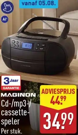 ALDI Maginon Cd-/mp3‍/ cassettespeler aanbieding