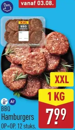 ALDI BBQ Hamburgers XXL aanbieding