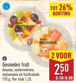 ALDI Gesneden fruit ananas, watermeloen, meloenmix en fruitsalade aanbieding