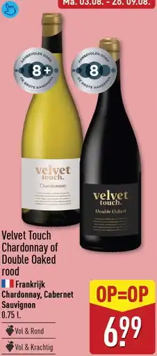 ALDI Velvet touch chardonnay of double oaked rood aanbieding