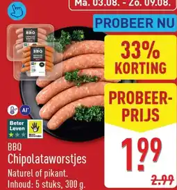 ALDI Bbq chipolataworstjes aanbieding