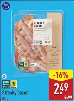 ALDI Streaky bacon aanbieding