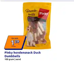 Action Pinky hondensnack Duck Dumbbells aanbieding