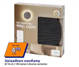 Action Oplaadbare wandlamp aanbieding