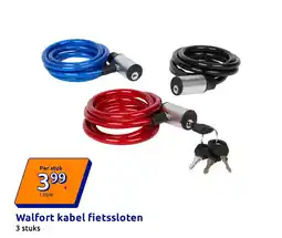 Action Walfort kabel fietssloten aanbieding