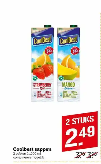 Coop Coolbest Sappen 1000ml aanbieding