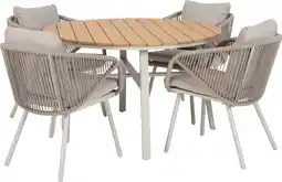 Intratuin Intratuin 4-zits diningset Flore met Lola taupe aanbieding