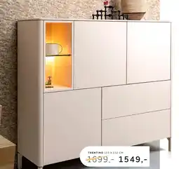 Xooon Trentino, Dressette 153 cm. - 3-deuren + 2-laden + 2-niches - Creme aanbieding