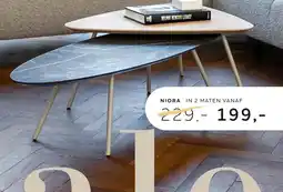 Xooon Niora, salontafel 85 x 77 cm - eiken fineer - Metal graphite aanbieding