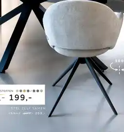 Xooon Finn, armstoel draaibaar - grafiet - stof Livigno - Antraciet aanbieding