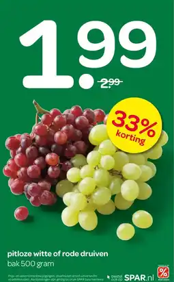 Spar pitloze witte of rode druiven aanbieding