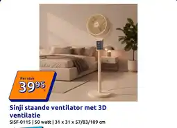 Action Sinji staande ventilator met 3D ventilatie aanbieding