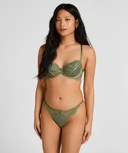 Hunkemoller Hunkemöller Hoog uitgesneden string Valora Groen aanbieding