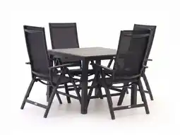 Kees Smit + 15% kassakorting | Bellagio Avenza/Fidenza 90cm dining tuinset 5-delig verstelbaar aanbieding