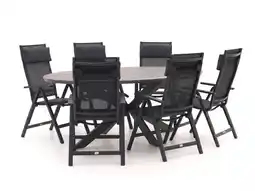 Kees Smit + 15% kassakorting | Bellagio Avenza/Fidenza ovaal 220cm dining tuinset 7-delig verstelbaar aanbieding