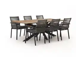 Kees Smit Bellagio Marudo/Furato 220cm dining tuinset 7-delig stapelbaar aanbieding