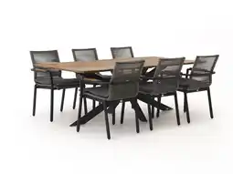Kees Smit Bellagio Marudo/Furato 220cm dining tuinset 7-delig stapelbaar aanbieding