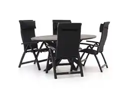 Kees Smit Bellagio Fermo/Fidenza ovaal 180cm dining tuinset 5-delig verstelbaar aanbieding
