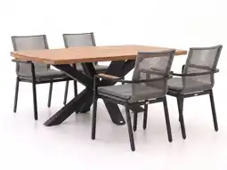 Kees Smit Bellagio Marudo/Induno Deens Ovaal 180cm dining tuinset 5-delig stapelbaar aanbieding