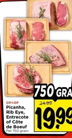 Vomar Voordeelmarkt Picanha, Rib Eye, Entrecote of Côte de Boeuf aanbieding