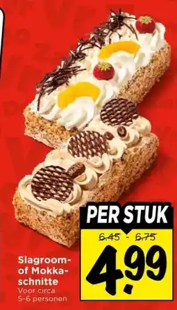 Vomar Voordeelmarkt Slagroom- of Mokka- schnitte aanbieding