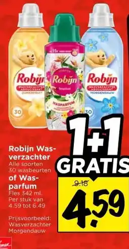 Vomar Voordeelmarkt Robijn Was- verzachter of Was-parfum aanbieding