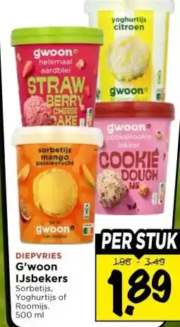 Vomar Voordeelmarkt DIEPVRIES G'woon IJsbekers aanbieding