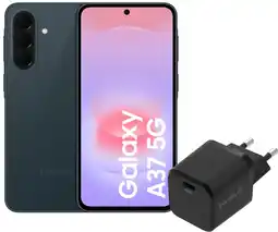 Coolblue Samsung Galaxy A37 128GB Donkergroen 5G + BlueBuilt Oplader met Usb C Poort 45W Zwart aanbieding