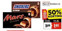 Vomar Voordeelmarkt Mars of Snickers IJs aanbieding