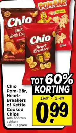 Vomar Voordeelmarkt Chio Pom-Bär, Heart- Breakers of Kettle Cooked Chips aanbieding