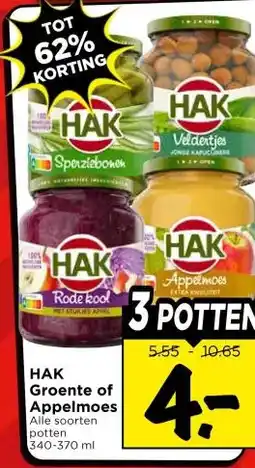 Vomar Voordeelmarkt HAK Groente of Appelmoes aanbieding