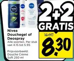 Vomar Voordeelmarkt Nivea Douchegel of Deospray aanbieding