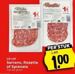 Vomar Voordeelmarkt Serrano, Rosette of Spianata aanbieding