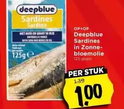 Vomar Voordeelmarkt Deepblue Sardines in Zonne- bloemolie aanbieding