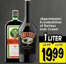 Vomar Voordeelmarkt Jägermeister Kruidenbitter of Baileys Irish Cream aanbieding