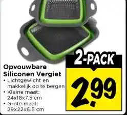 Vomar Voordeelmarkt Opvouwbare Siliconen Vergiet aanbieding