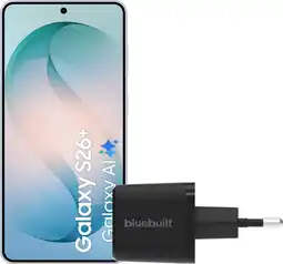 Coolblue Samsung Galaxy S26 Plus 512GB Lichtblauw 5G + BlueBuilt Oplader 45 Watt Zwart aanbieding